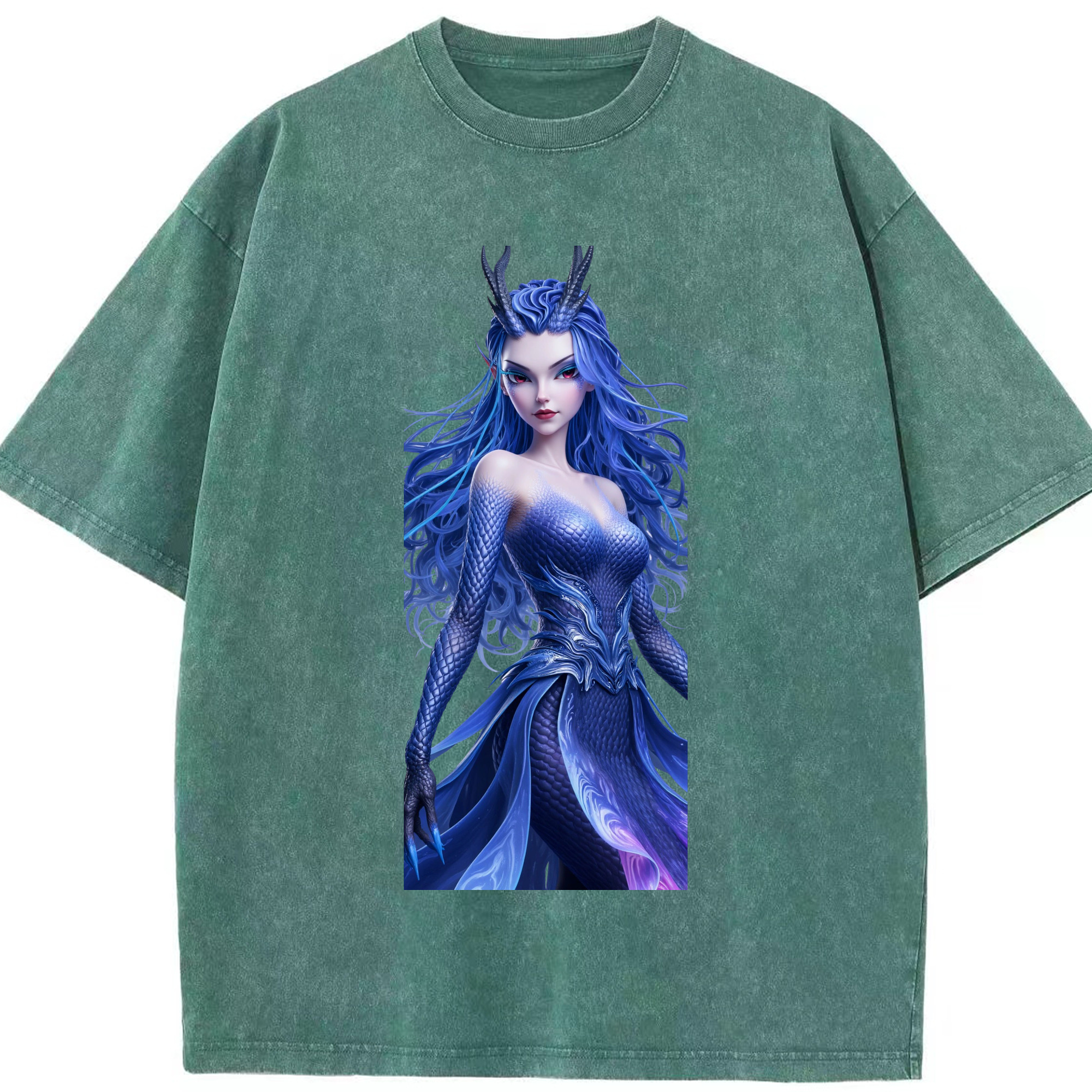 （画像用） Ne Zha 2 ナタ 魔童の大暴れ 綿100% ヴィンテージ風 半袖Tシャツ（フロントプリント）